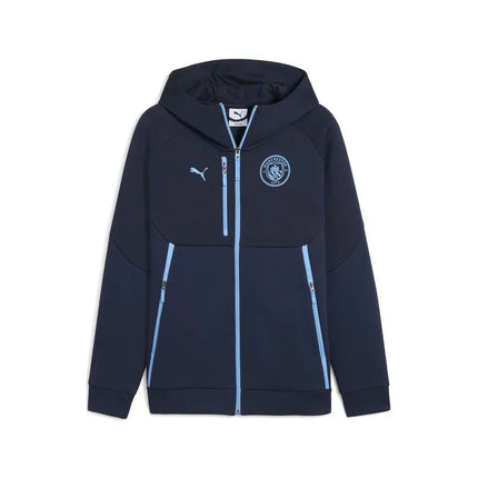 Felpa Calcio Puma PUMATECH FZ Full Zip Hoodie Manchester City Blu 2025/2026