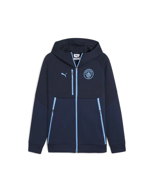 Felpa Calcio Puma PUMATECH FZ Full Zip Hoodie Manchester City Blu 2025/2026