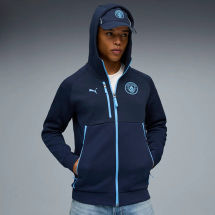 Felpa Calcio Puma PUMATECH FZ Full Zip Hoodie Manchester City Blu 2025/2026