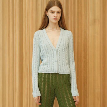 Fine Cotton Cable Cardigan