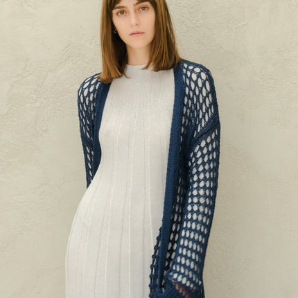 Fine Cotton Crochet Maxi Cardigan