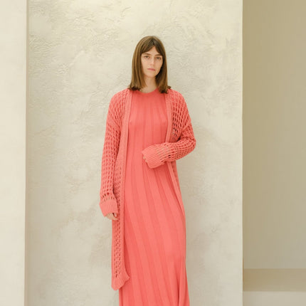 Fine Cotton Crochet Maxi Cardigan