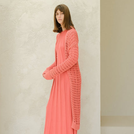 Fine Cotton Crochet Maxi Cardigan