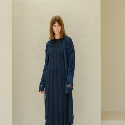 Fine Cotton Crochet Maxi Cardigan