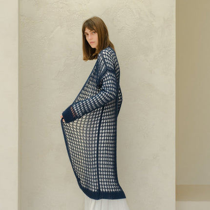 Fine Cotton Crochet Maxi Cardigan