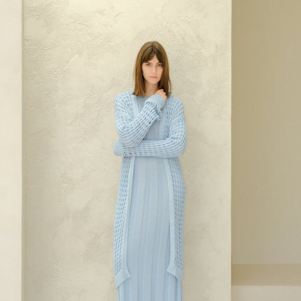 Fine Cotton Crochet Maxi Cardigan