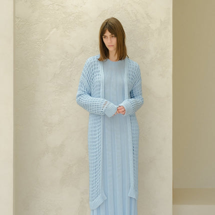 Fine Cotton Crochet Maxi Cardigan