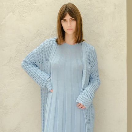 Fine Cotton Crochet Maxi Cardigan