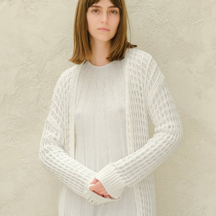 Fine Cotton Crochet Maxi Cardigan