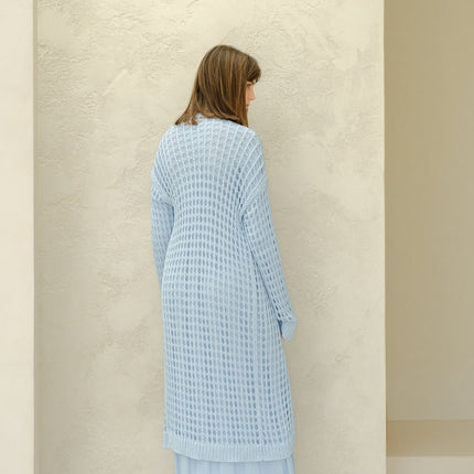 Fine Cotton Crochet Maxi Cardigan