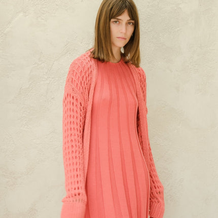 Fine Cotton Crochet Maxi Cardigan