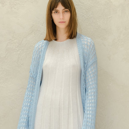 Fine Cotton Crochet Maxi Cardigan