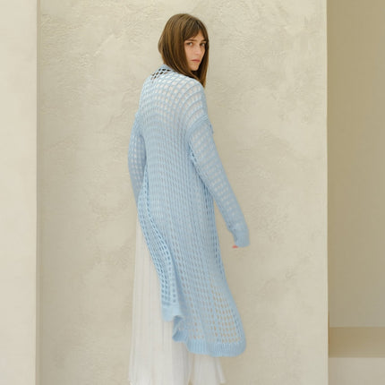 Fine Cotton Crochet Maxi Cardigan