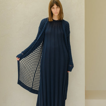 Fine Cotton Crochet Maxi Cardigan