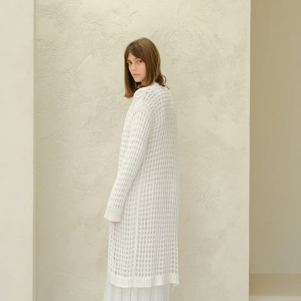 Fine Cotton Crochet Maxi Cardigan