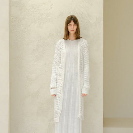Fine Cotton Crochet Maxi Cardigan