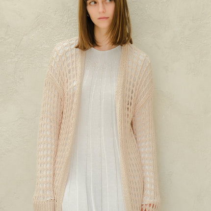 Fine Cotton Crochet Maxi Cardigan
