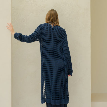 Fine Cotton Crochet Maxi Cardigan