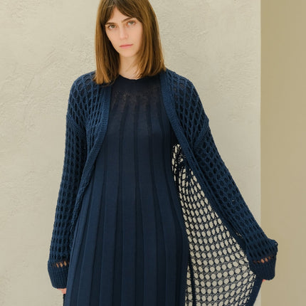 Fine Cotton Crochet Maxi Cardigan