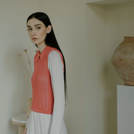 Fine Cotton Crochet Tank Polo