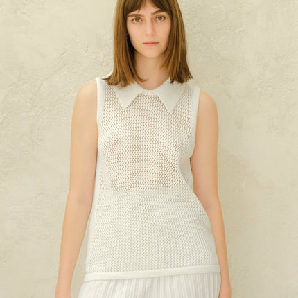 Fine Cotton Crochet Tank Polo