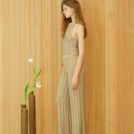 Fine Cotton Crochet Zig Zag Halter Top