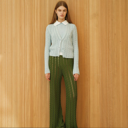 Fine Cotton Crochet Zig Zag Pants