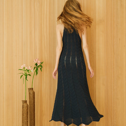 Fine Cotton Dress with Zig Zag Crochet