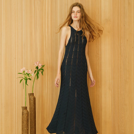 Fine Cotton Dress with Zig Zag Crochet