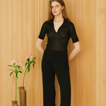 Fine Cotton Micro Pointelle Polo