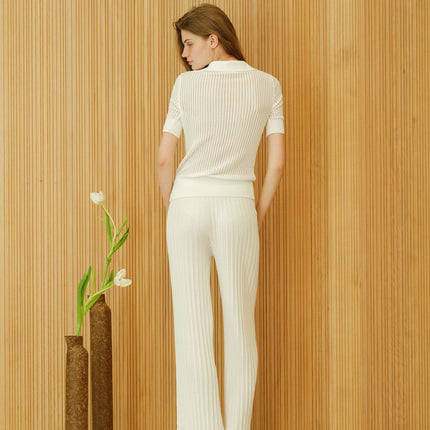 Fine Cotton Micro Pointelle Polo