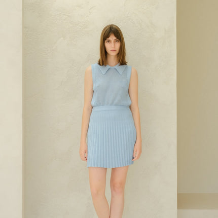 Fine Cotton Plissé Mini Skirt (3D - Knit)