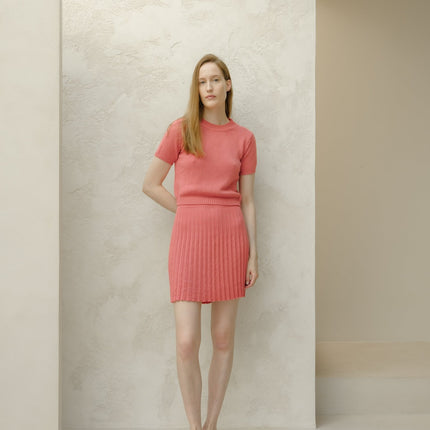 Fine Cotton Plissé Mini Skirt (3D - Knit)