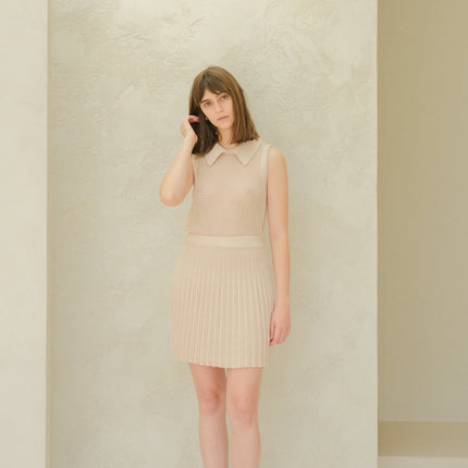 Fine Cotton Plissé Mini Skirt (3D - Knit)