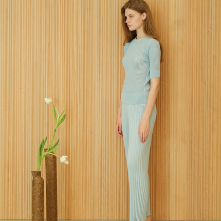 Fine Cotton Plissé Pants (3D - Knit)