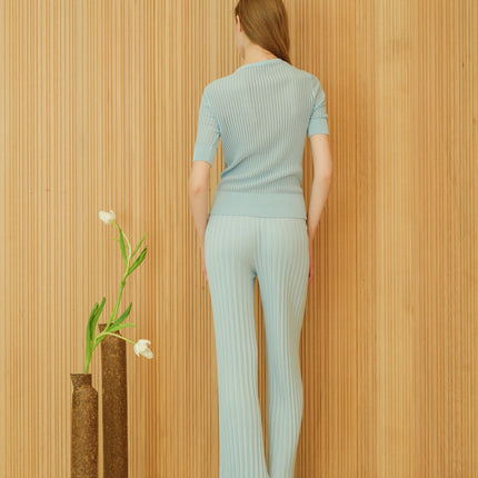 Fine Cotton Plissé Pants (3D - Knit)