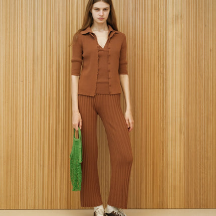 Fine Cotton Plissé Pants (3D - Knit)