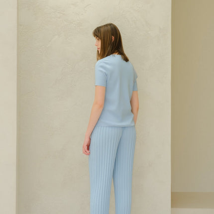 Fine Cotton Plissé Pants (3D - Knit)