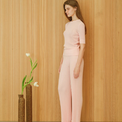 Fine Cotton Plissé Pants (3D - Knit)