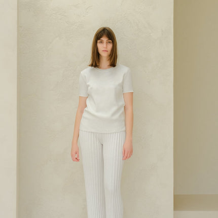 Fine Cotton Plissé Pants (3D - Knit)