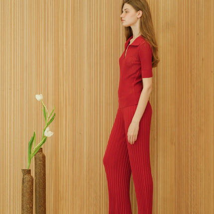 Fine Cotton Plissé Pants (3D - Knit)