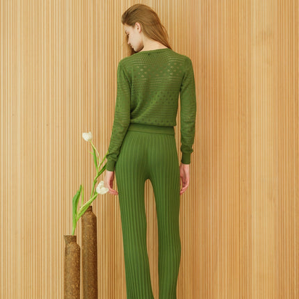 Fine Cotton Plissé Pants (3D - Knit)