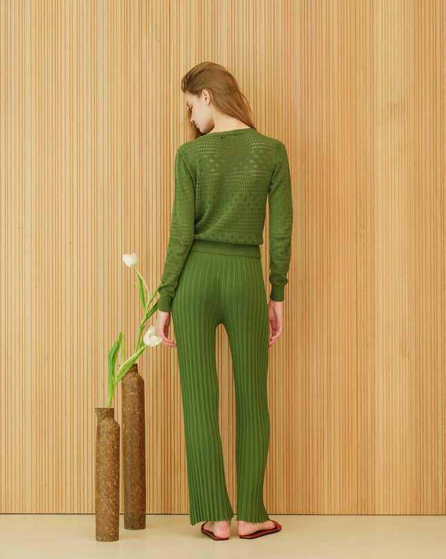 Fine Cotton Plissé Pants (3D - Knit)