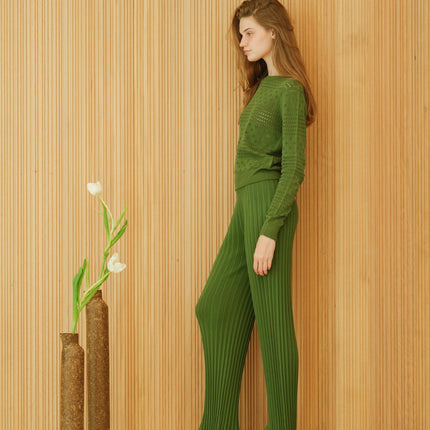 Fine Cotton Pointelle Sweater (3D - Knit)