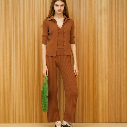 Fine Cotton Ribbed Cardigan