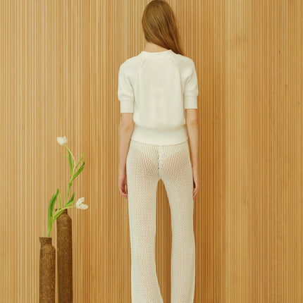 Fine Cotton Short Sleeve Cardigan