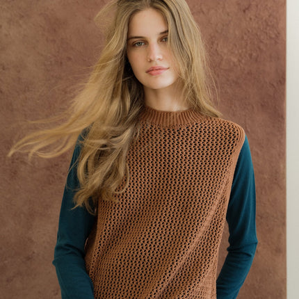 Fine Cotton Sleeveless Crochet Dress (3D - Knit)