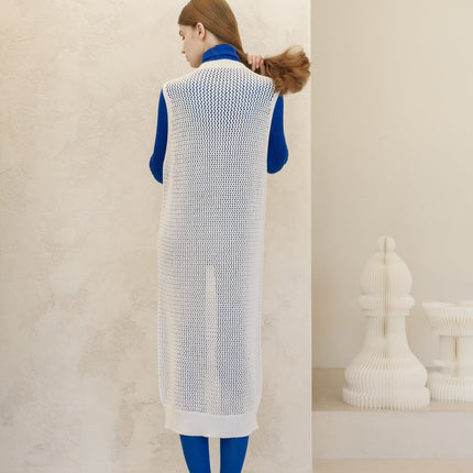 Fine Cotton Sleeveless Crochet Dress (3D - Knit)