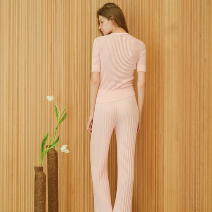 Fine Cotton T-shirt with Micro Pointelle