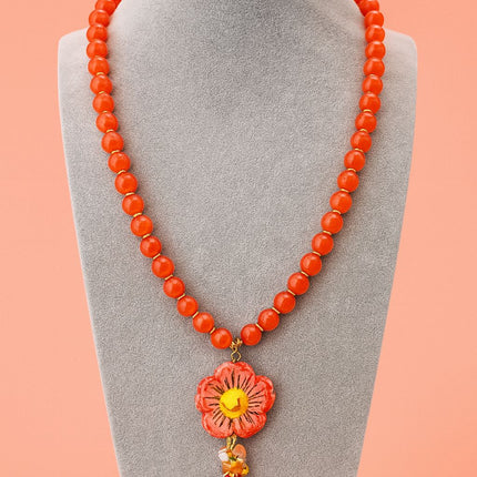 Floral Bloom – Collana artigianale con pendente a forma di fiore